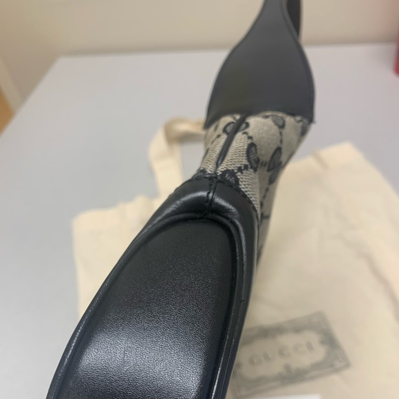 Authentic Jackie Coated Canvas/Leather Midnight-Blue Shoulder Bag - Picture 12 of 16